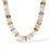 Thumbnail: Oyster Clear II Airy Necklace with translucent clear and neutral beads and gold-filled clasp