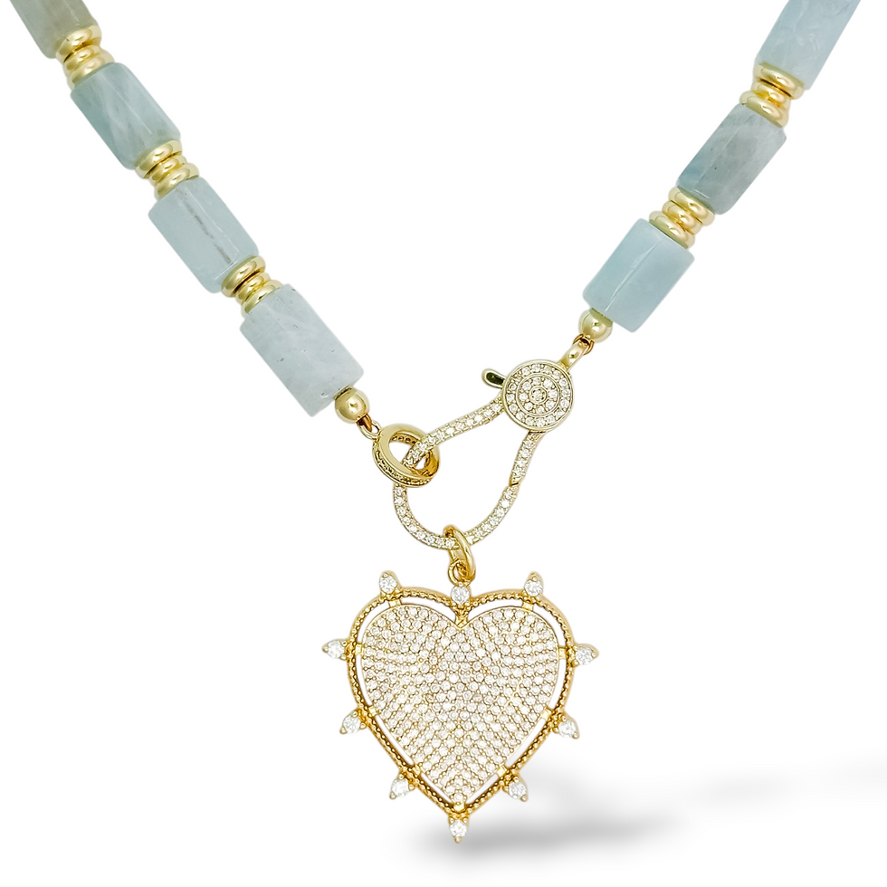 Thumbnail: Rainwater Bijou Necklace with Dazzling Heart Charm and Calla clasp
