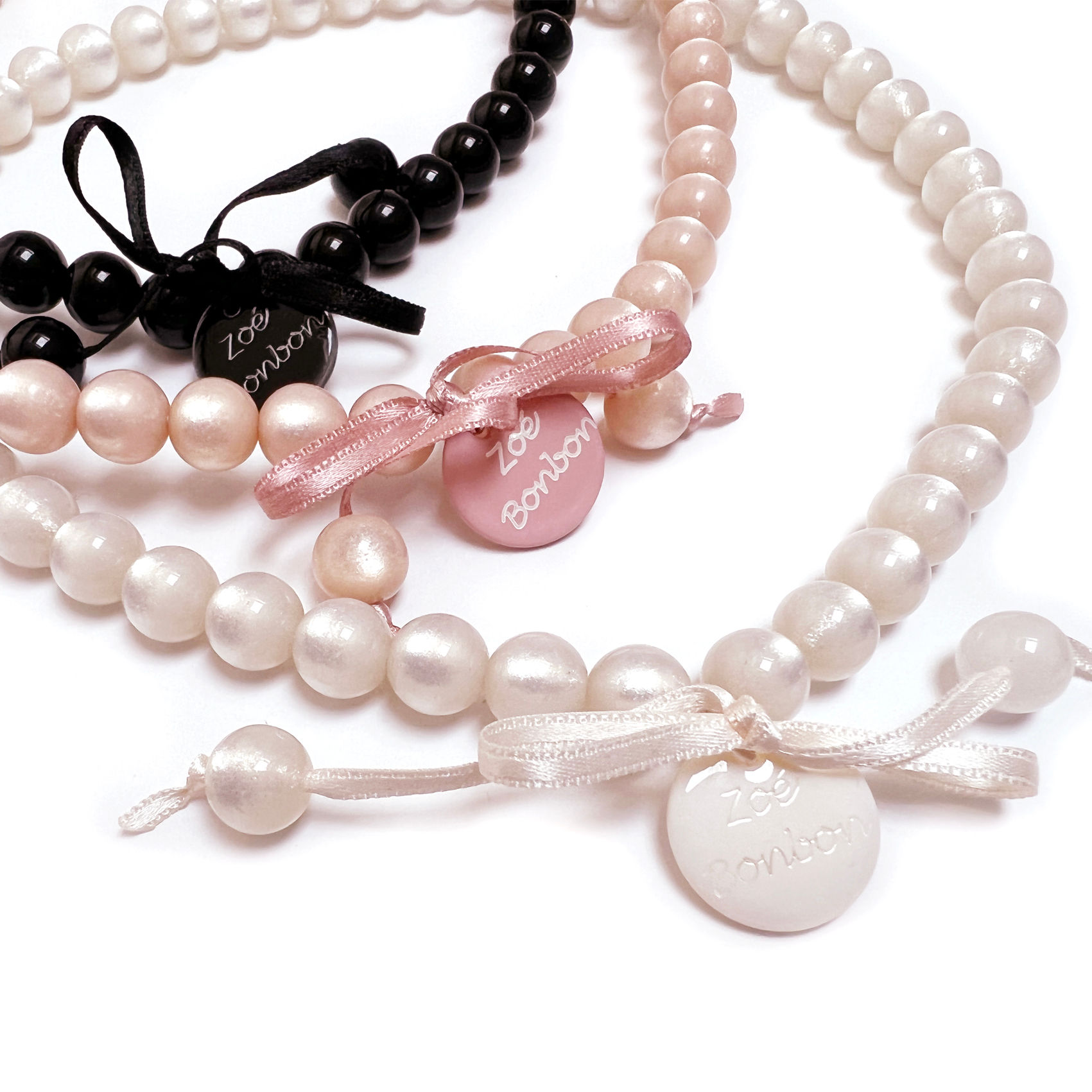 Tour de Cou perles S - ROSE NACRÉ