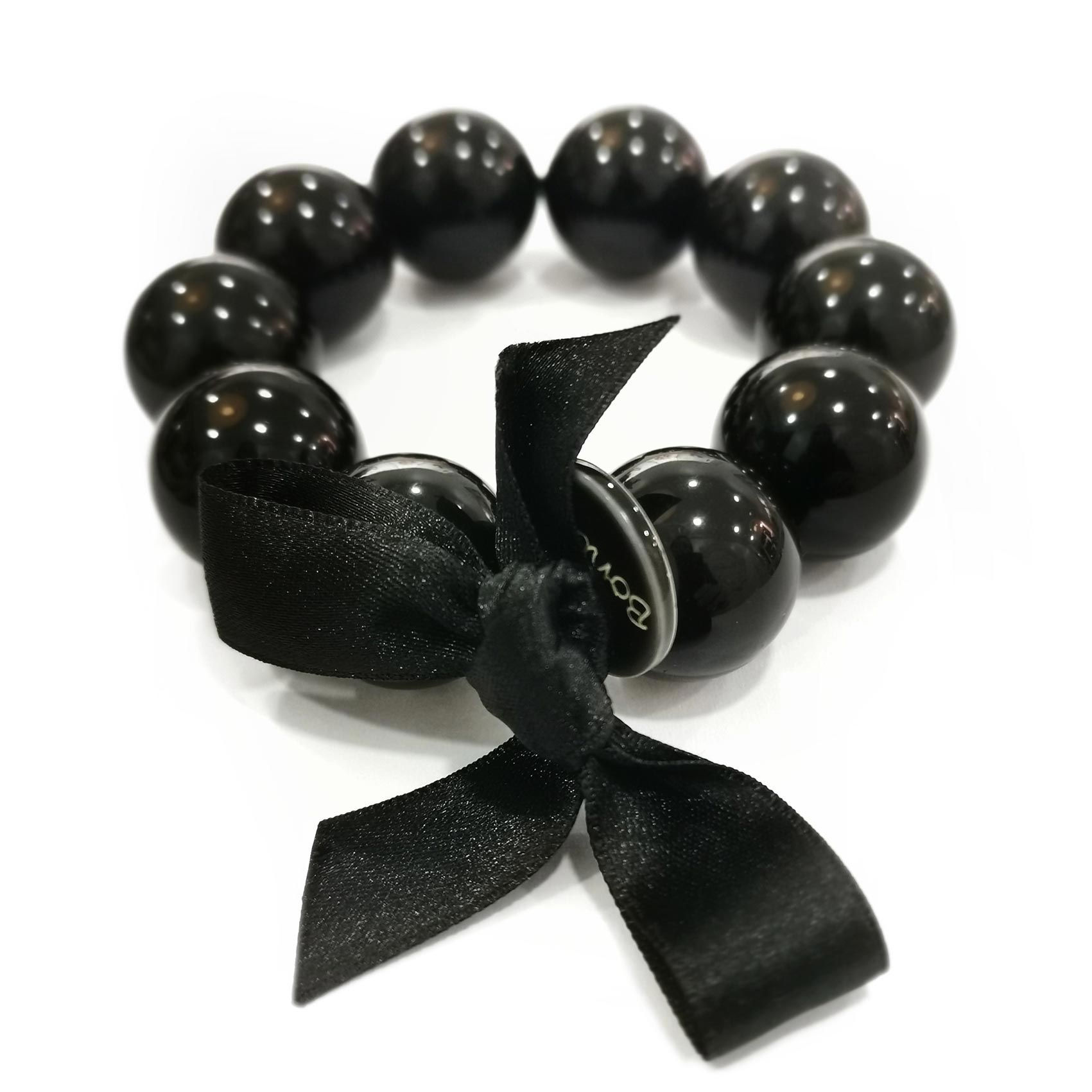 Pearl bracelet L - GLOSSY BLACK