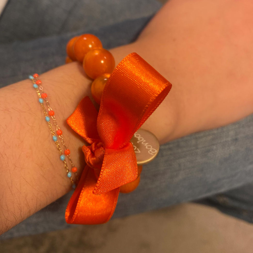 Thumbnail: Pearl bracelet M - ORANGE