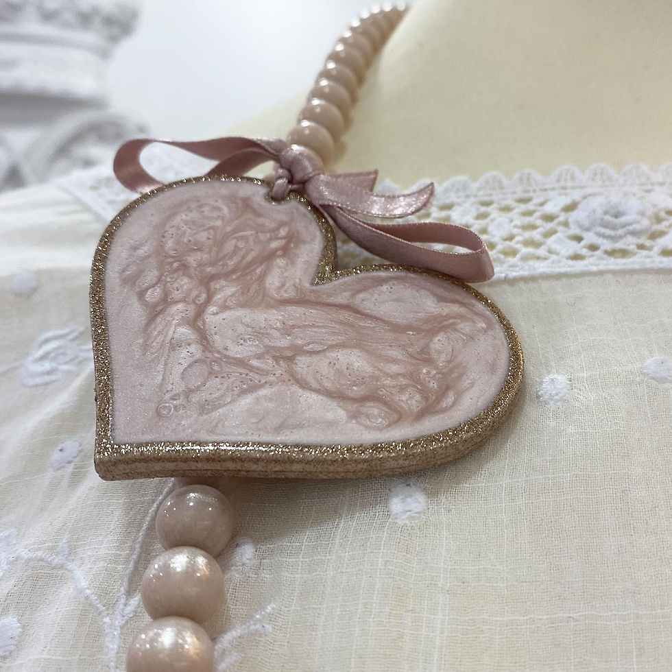 Miniature : Sautoir ROSE BÉBÉ NACRÉ et son Cœur