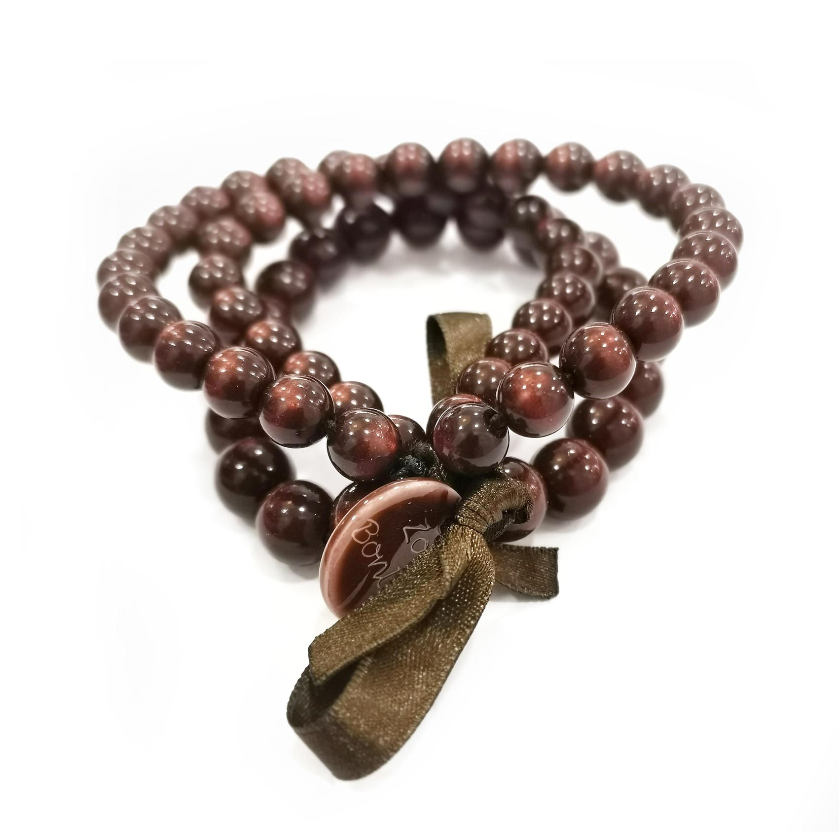 Triple row bracelet - CHOCOLATE