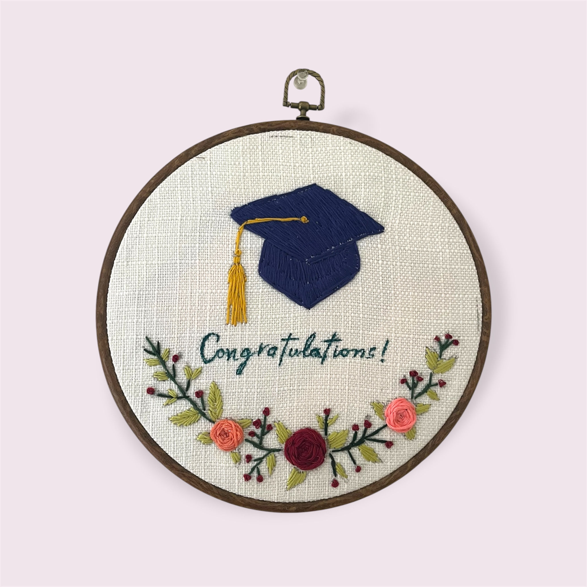 Cap & Blooms — Graduation Wall Hanging