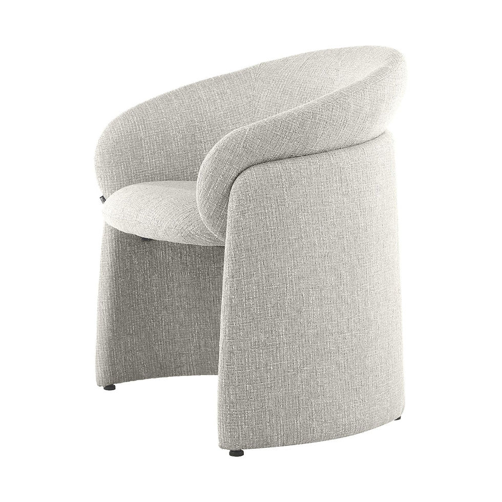 Miniatura: Modern Bouclé Fabric Armchair with Enveloping Curved Ergonomic Backrest