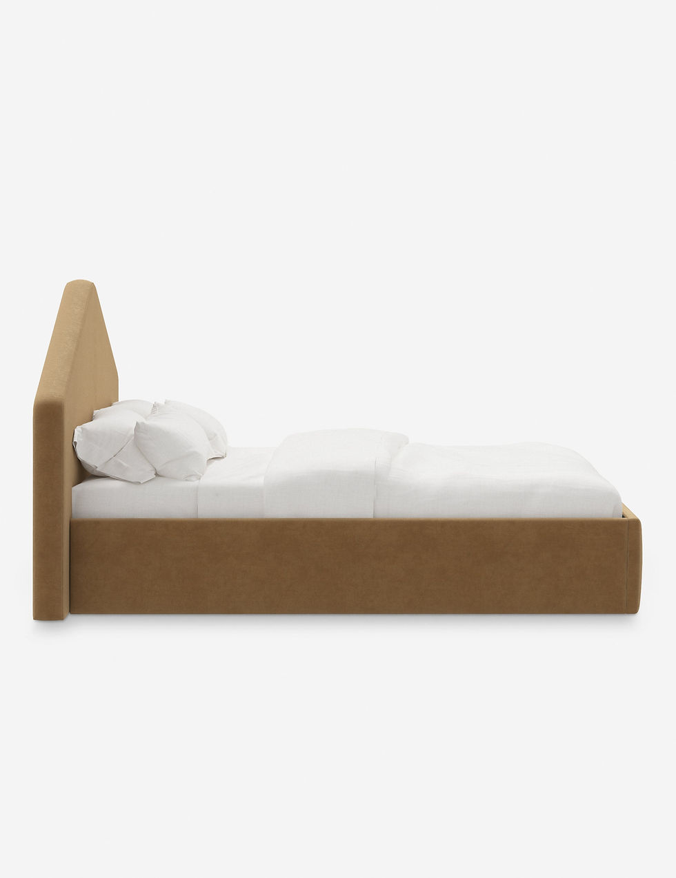 Miniatura: Architectural Triangular Headboard Upholstered Platform Bed in Bespok