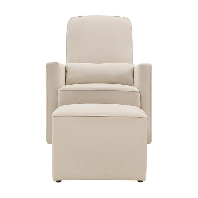 Thumbnail: Comfortable Swivel Glider Louge Chair and Matching Ottoman Set
