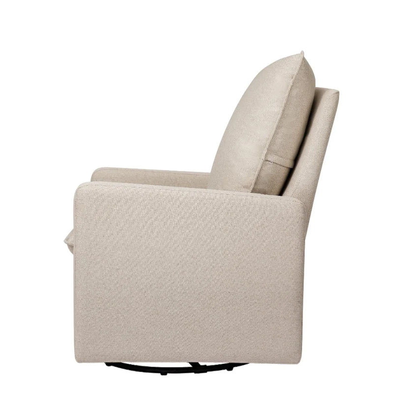 Thumbnail: Comfortable Swivel Glider Nursery Armchair with Plush Padded Backrest