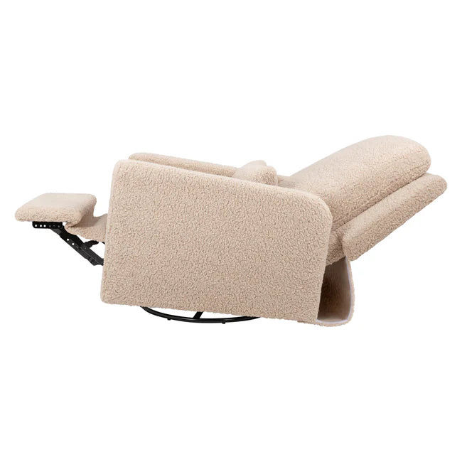 Thumbnail: Modern 360 Swivel Glider Recliner Armchair in Textured Shearling Fabric
