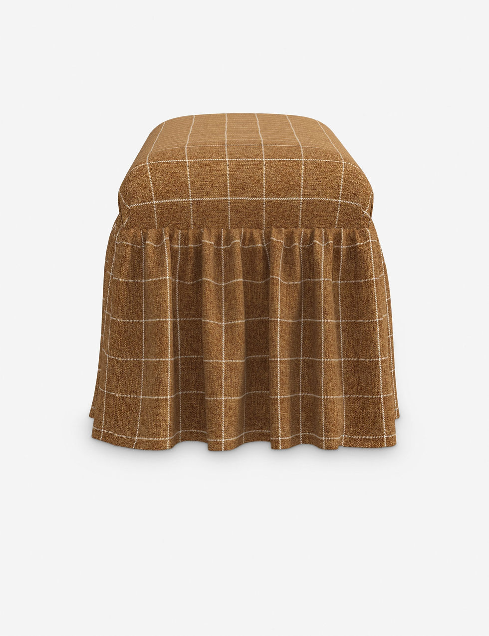 Thumbnail: Wilm Upholstered Dining Bench with Elegant Ruffled Skirt Detail