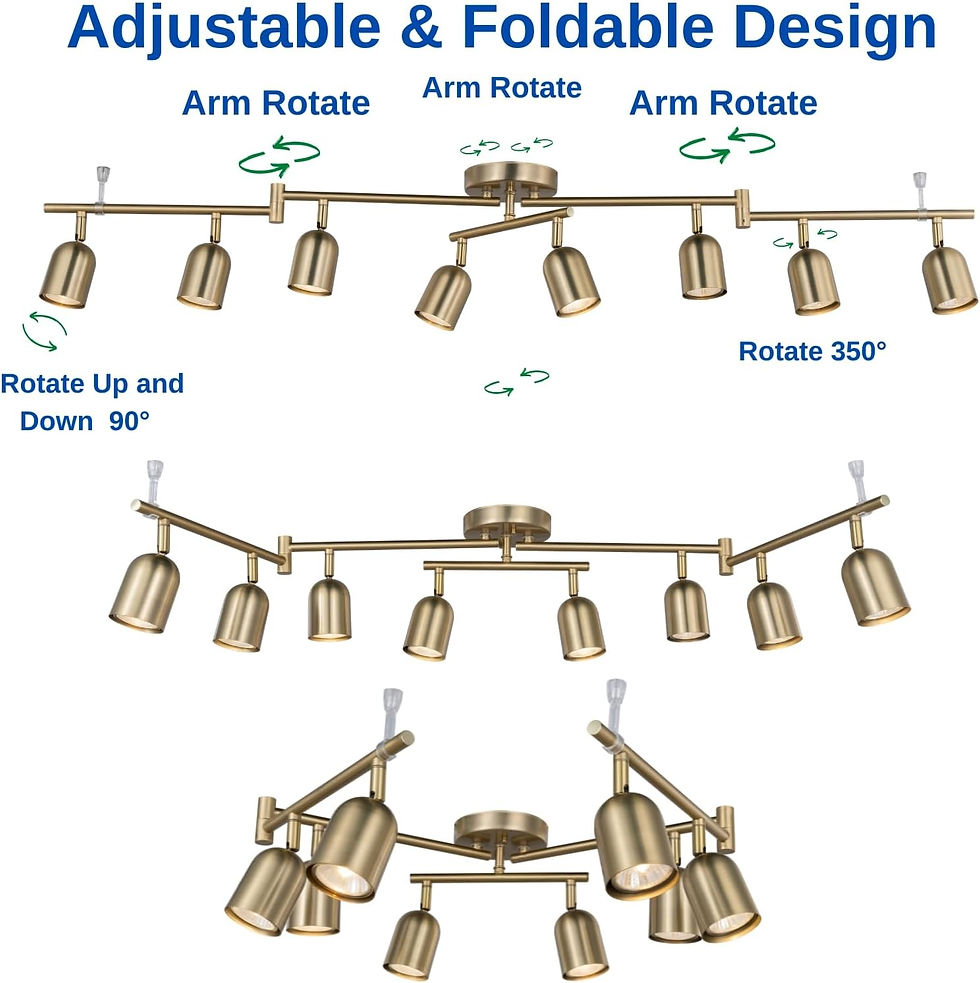 Thumbnail: Modern 8 Light Matte Brass Adjustable Track Lighting Kit