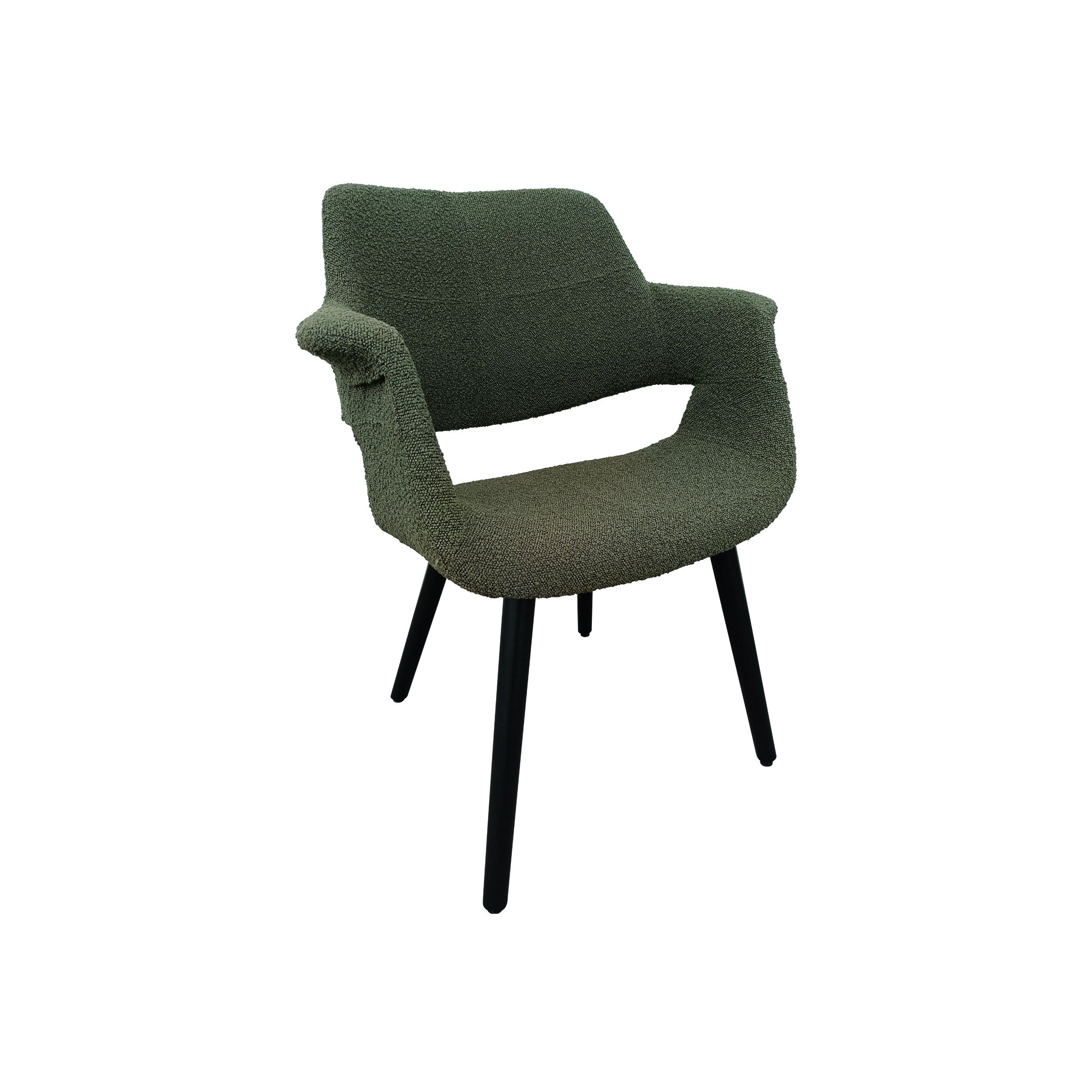 Green Chenille Accent Chair with Sleek Aluminum Frame Support