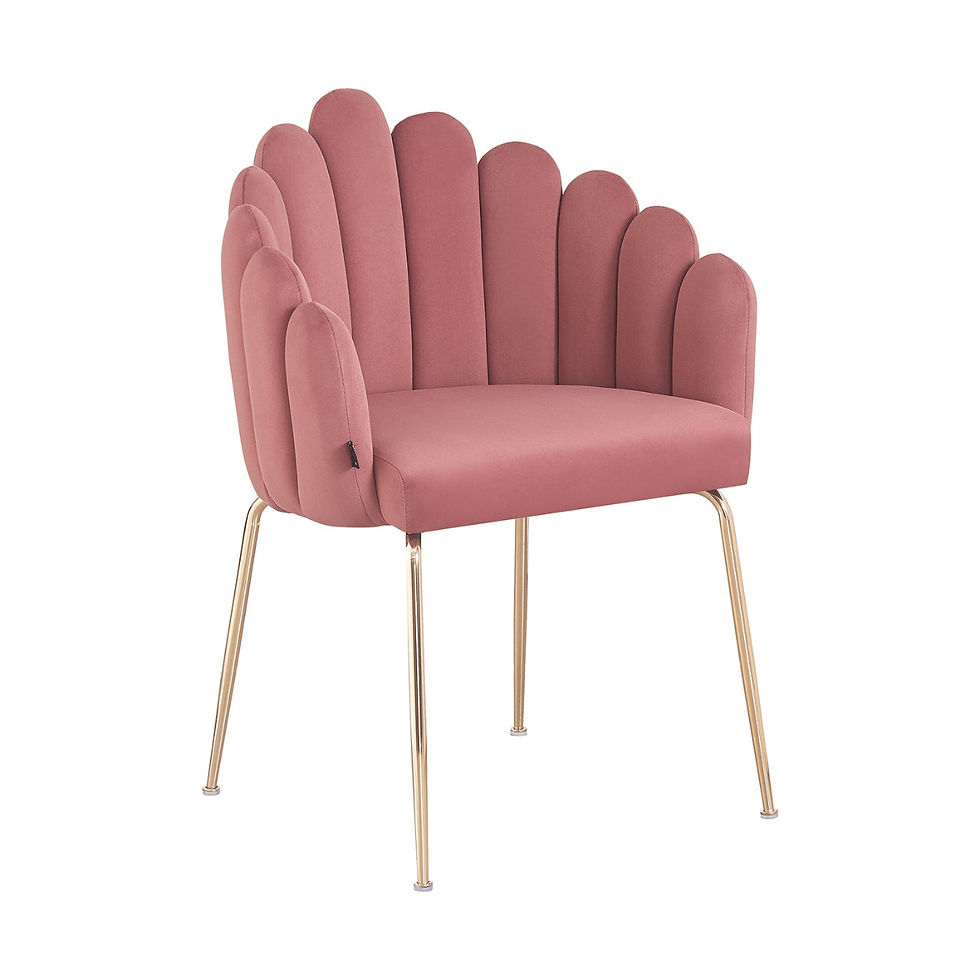 Miniatura: Luxurious Velvet Cordoba Dining Chair with Polished Gold Legs