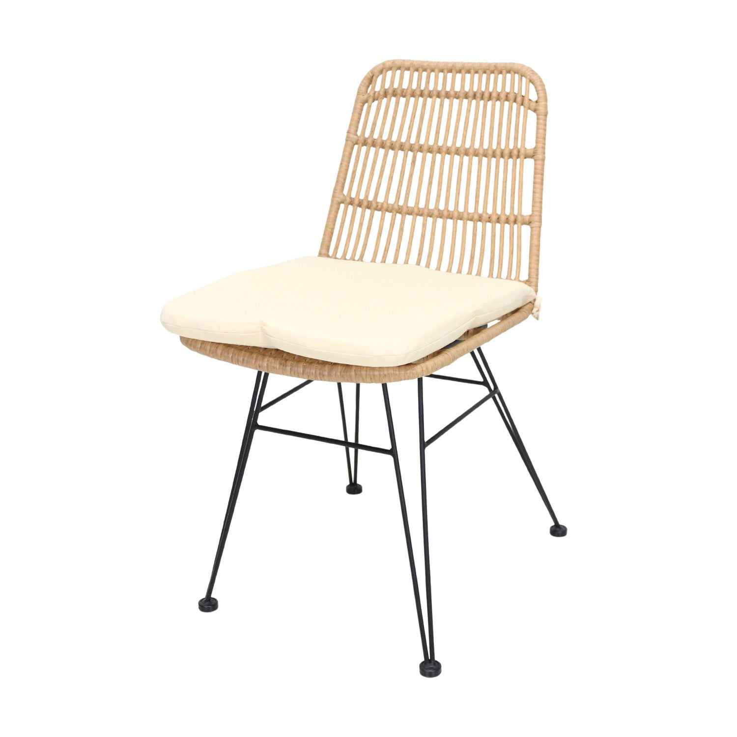 Areu Synthetic Rattan Outdoor Chair with Durable Metal Frame