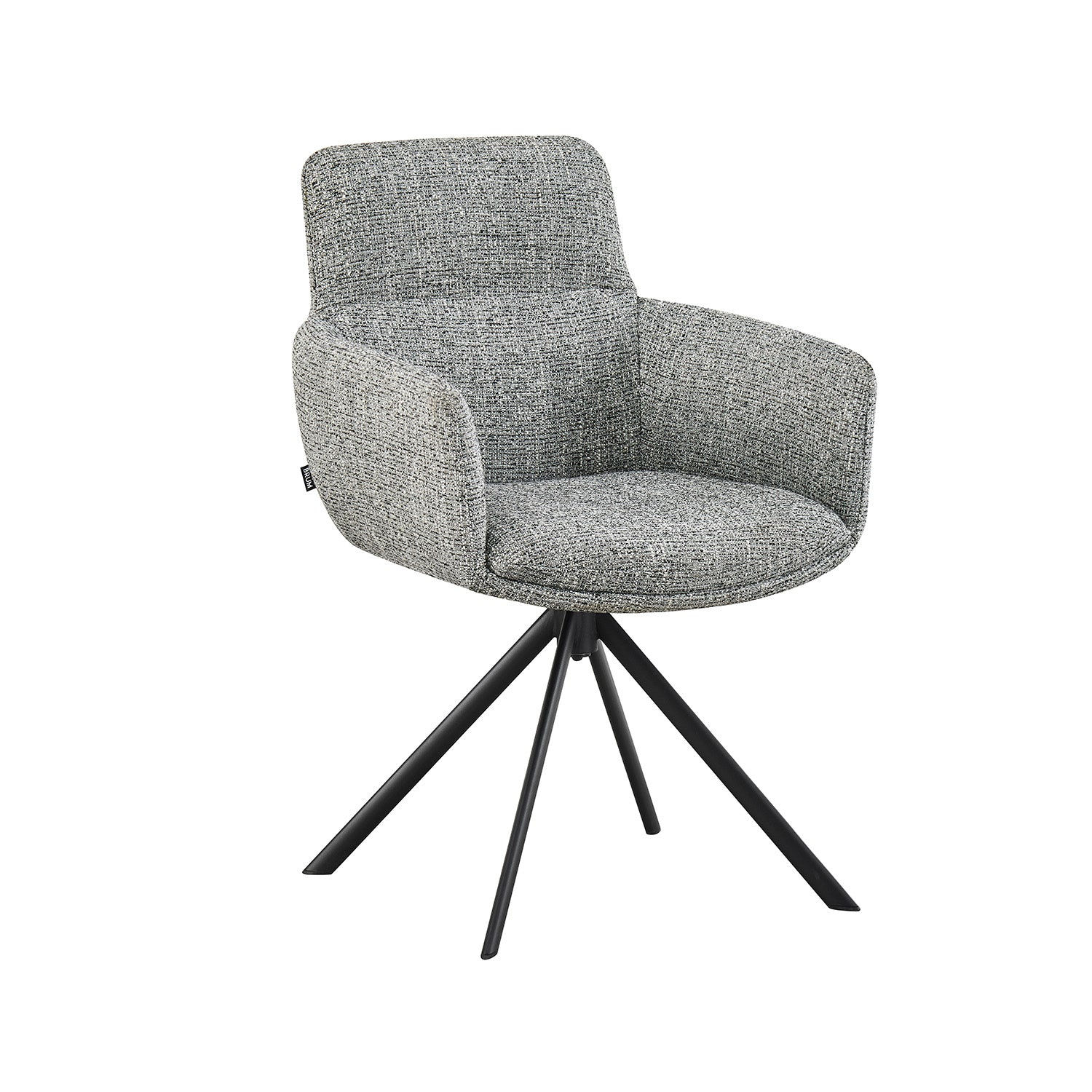 Lugo Contemporary Swivel Dining Chair with Upholstered Fabric Seat