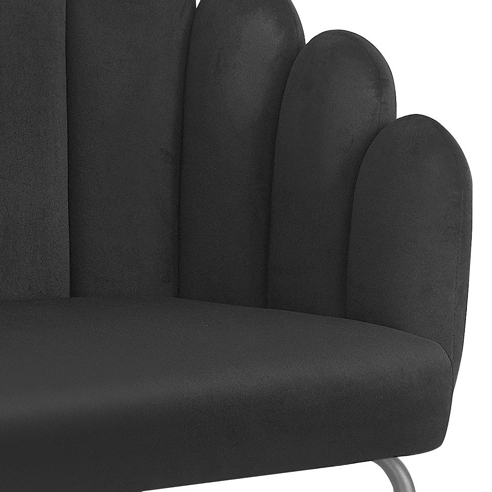 Thumbnail: Mid-Century Velvet Dining Chair with Ergonomic Black Metal Legs