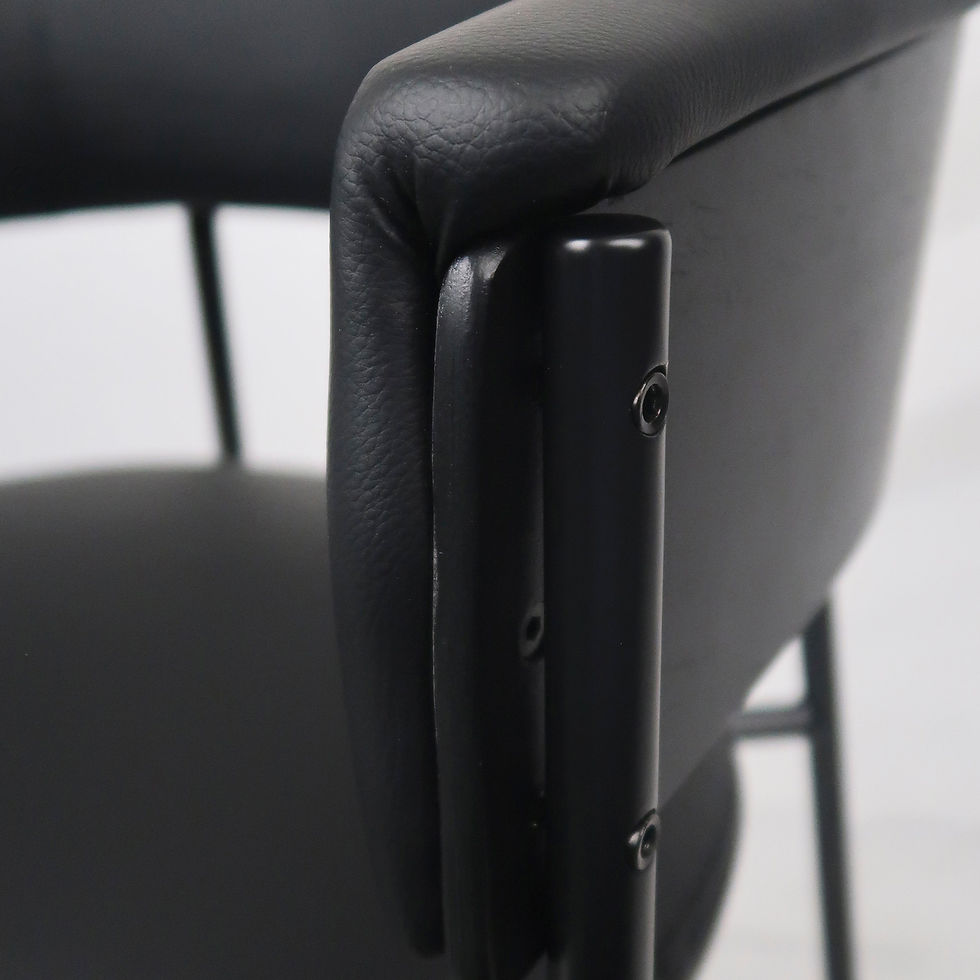 Miniatura: Modern Black Faux Leather Dining Chair with Reinforced Aluminum Frame