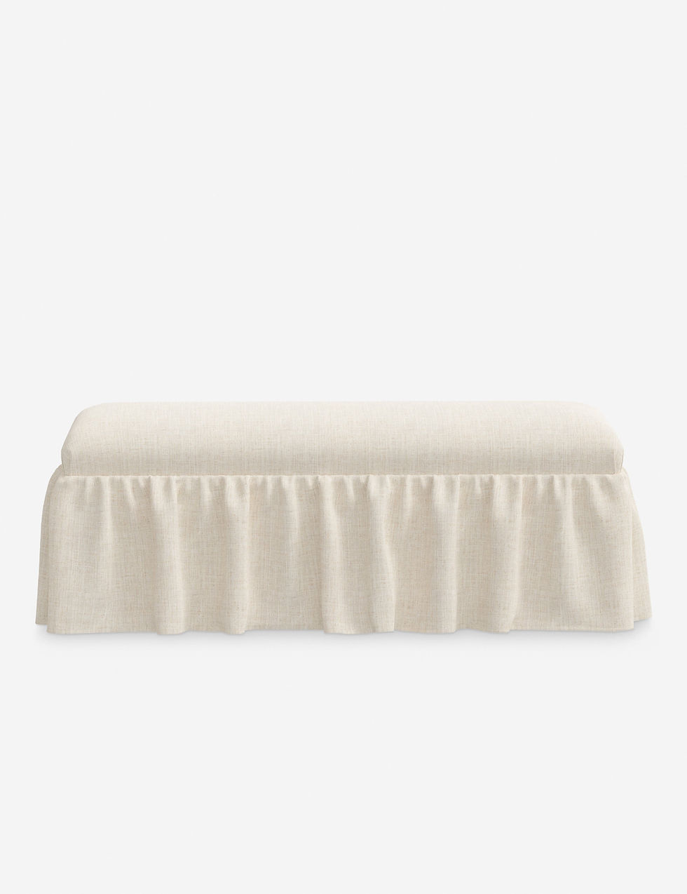 Miniatura: Wilm Upholstered Dining Bench with Elegant Ruffled Skirt Detail