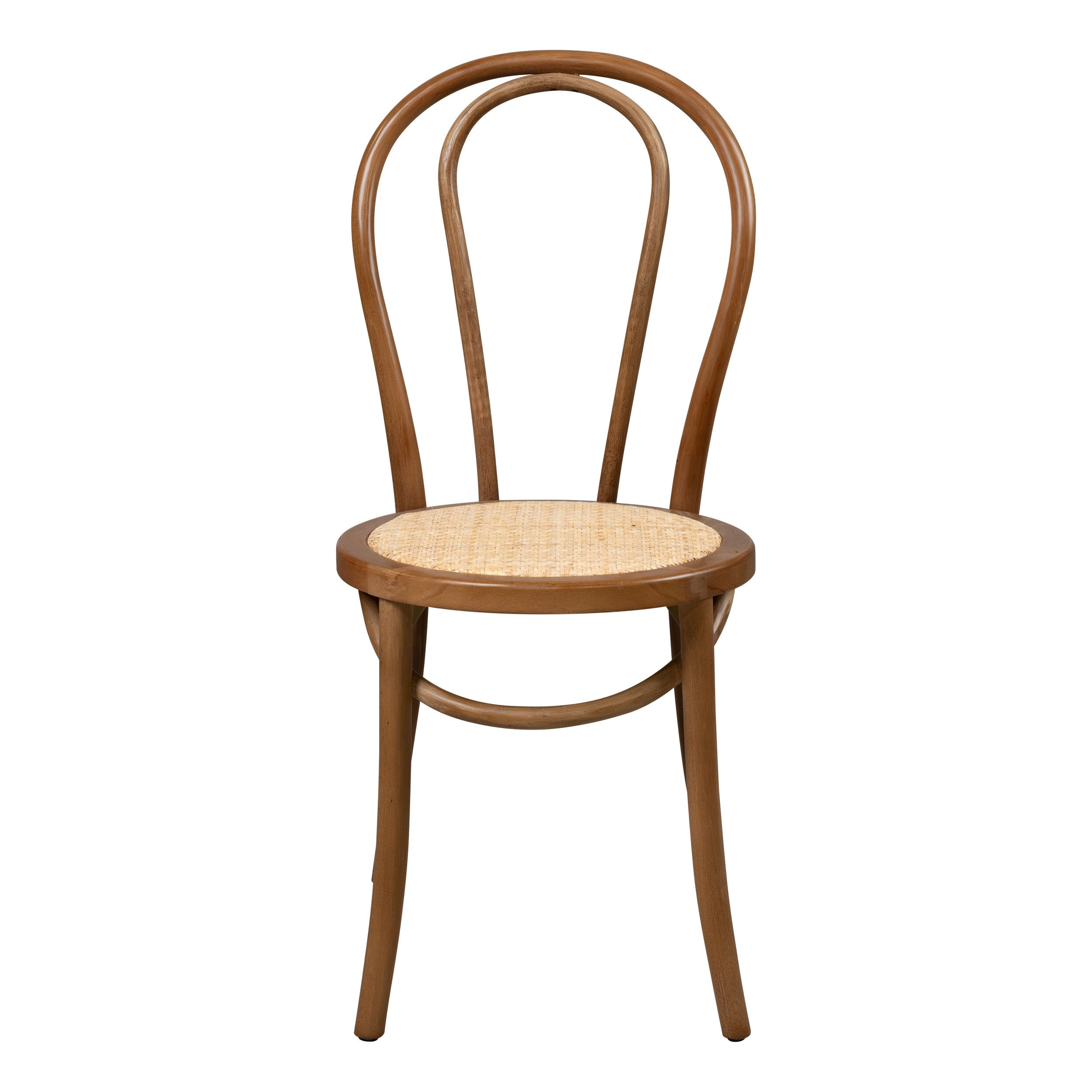 Premium Natural Elm Wood Dining Chair with Woven Rattan Seat