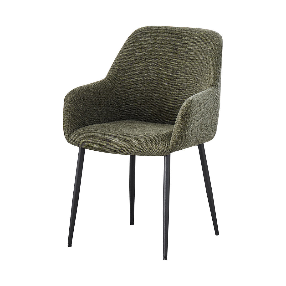 Faro Upholstered Dining Chair with Modern Black Metal Legs