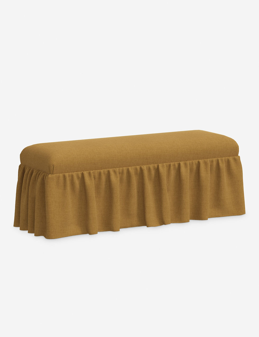 Miniatura: Wilm Upholstered Dining Bench with Elegant Ruffled Skirt Detail