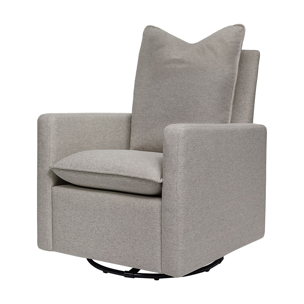 Miniatura: Comfortable Swivel Glider Nursery Armchair with Plush Padded Backrest
