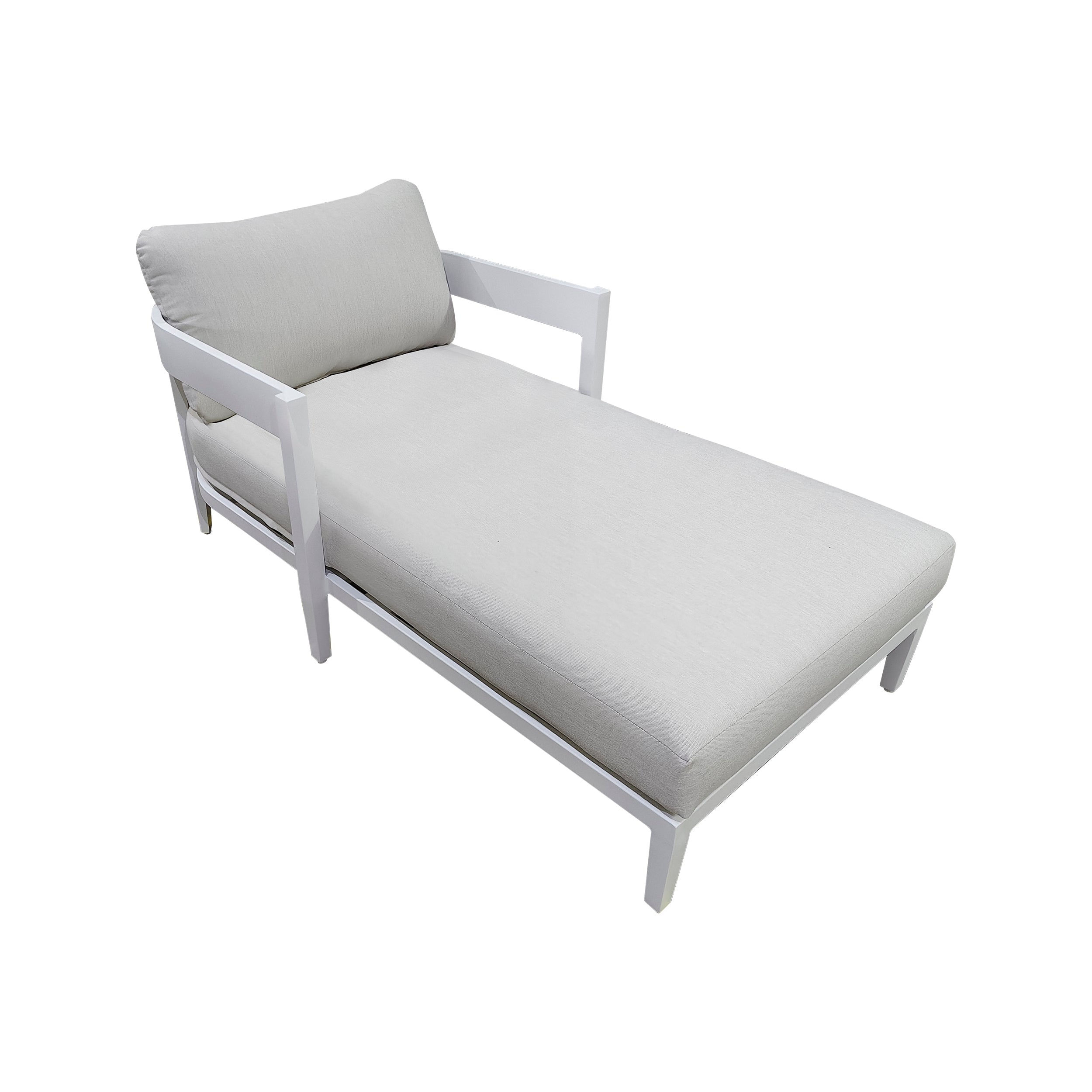 Bernardo Modern White Aluminum Outdoor Lounge Chair Daybed