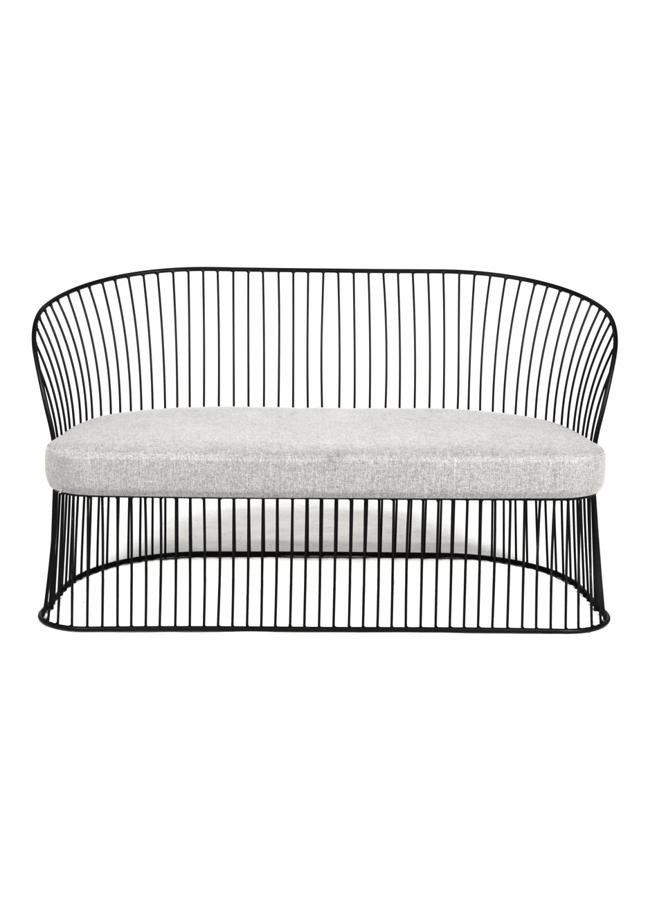 Elegant Modern Outdoor Viena Love Seat with Water Repellent Cushions
