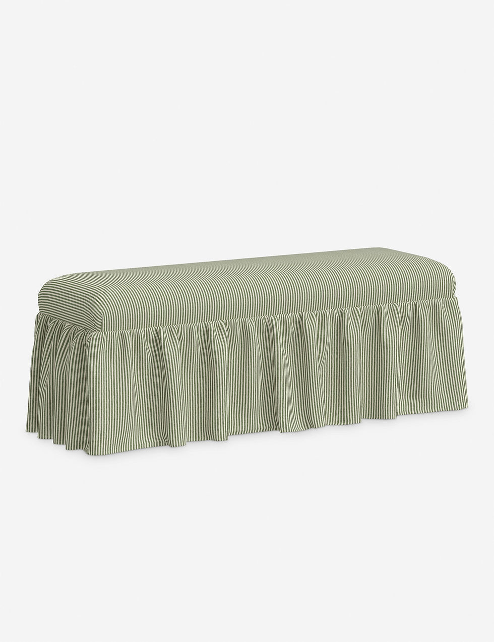 Miniatura: Wilm Upholstered Dining Bench with Elegant Ruffled Skirt Detail