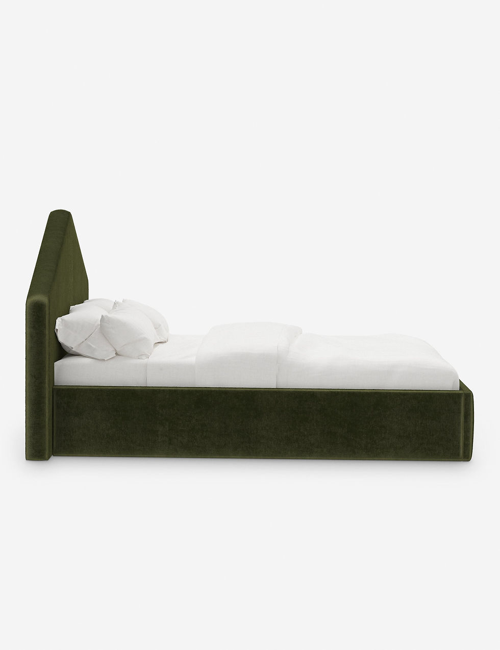 Miniatura: Architectural Triangular Headboard Upholstered Platform Bed in Bespok