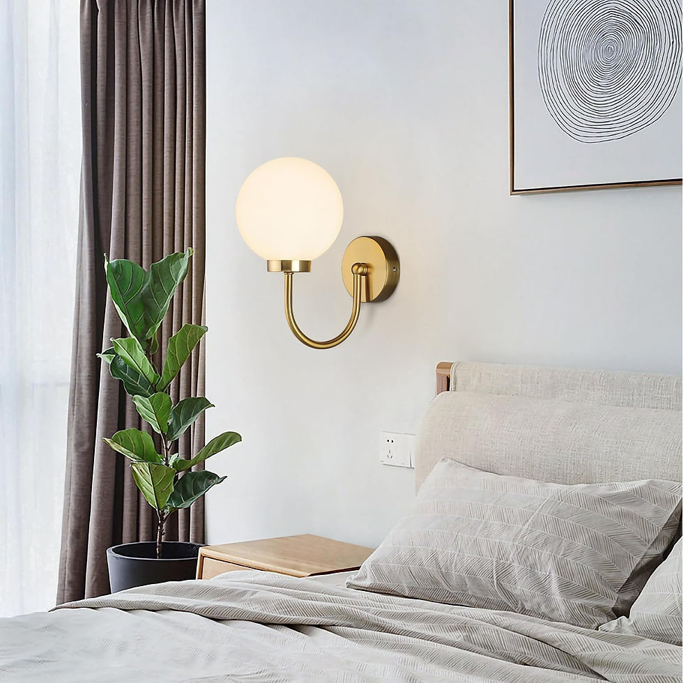 Thumbnail: Modern Gold Mid-Century Wall Sconce with Milk Glass Globe Light