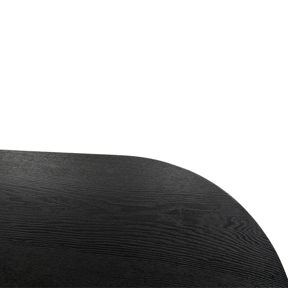 Miniatura: Modern Rectangular Black Wood Dining Table for Six People