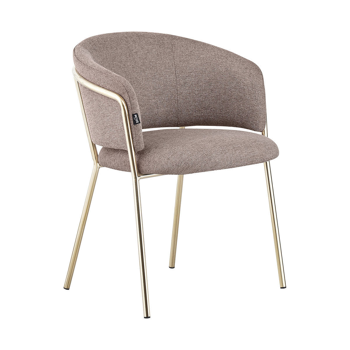 Elegant Curved Gold Frame Dining Chair for Modern Glam Interiors