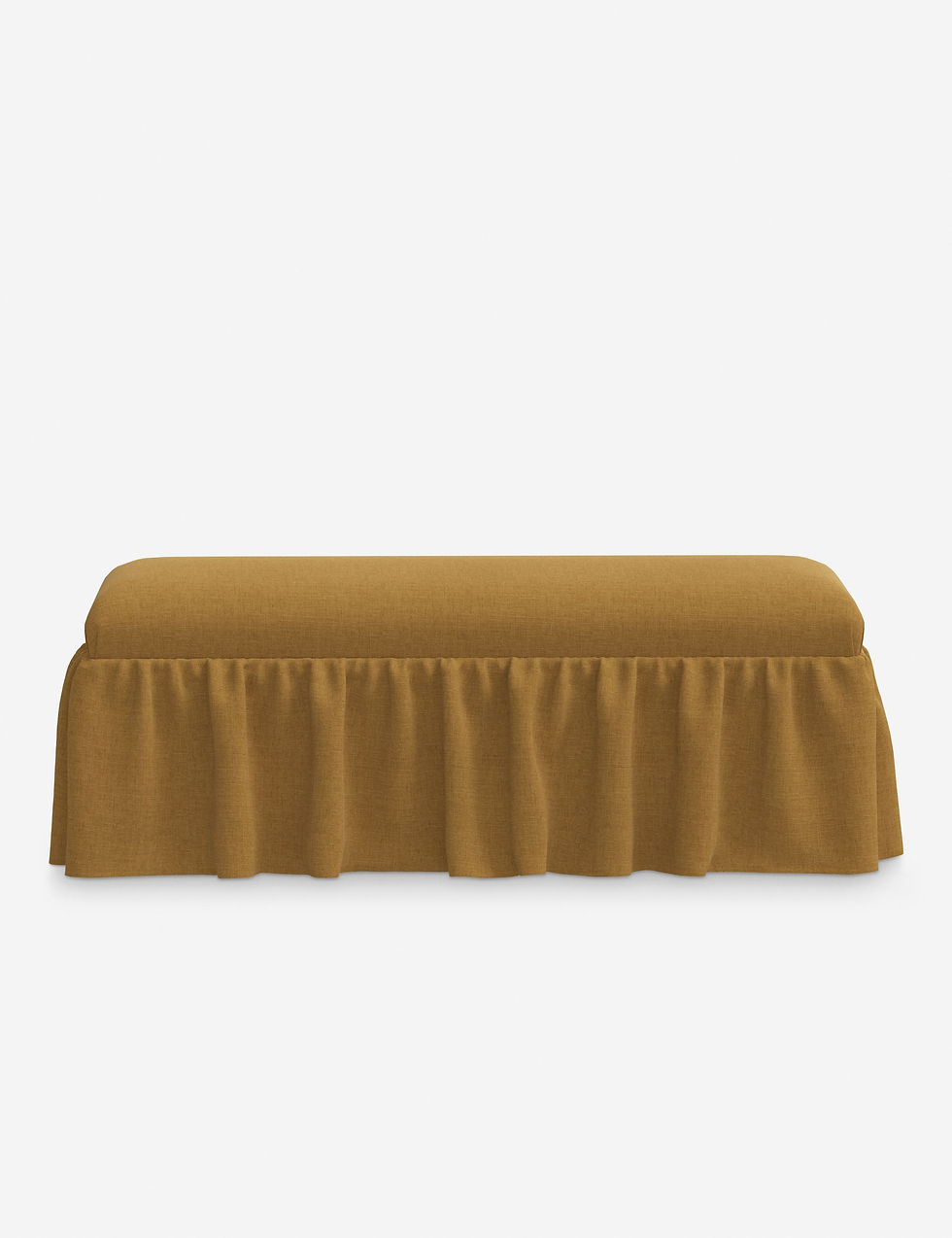 Miniatura: Wilm Upholstered Dining Bench with Elegant Ruffled Skirt Detail