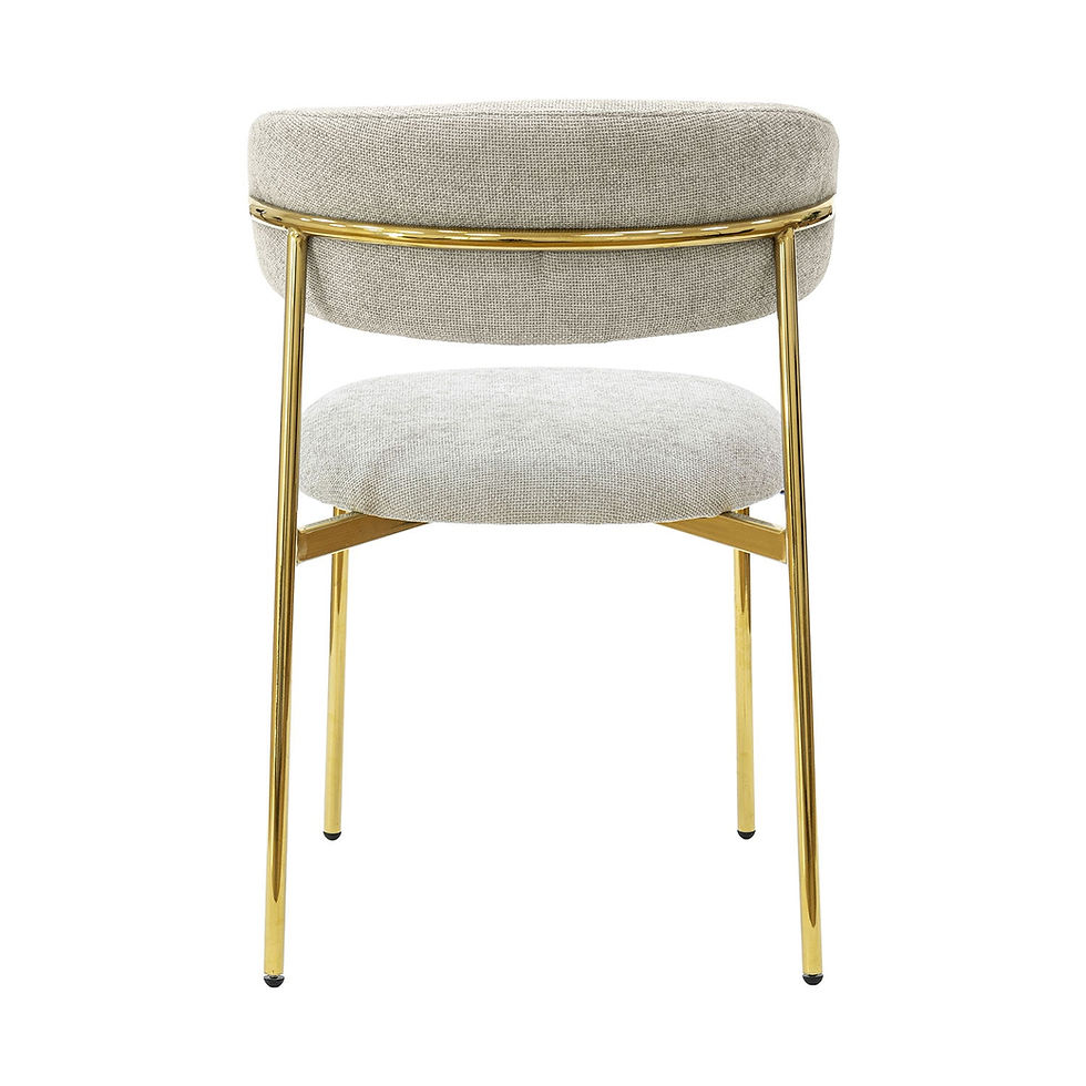 Thumbnail: Modern Luxor Gray Fabric Dining Chair with Gold Steel Legs