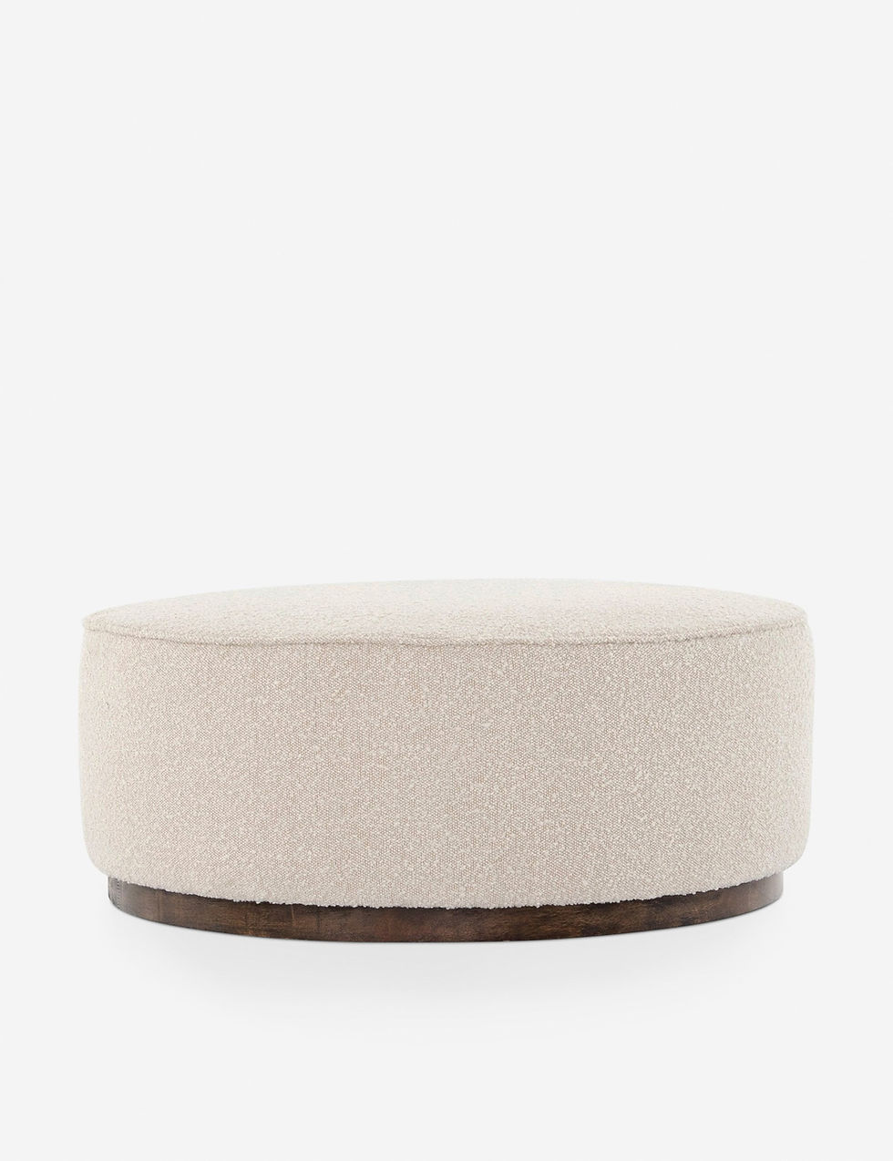 Thumbnail: Aldora Round Upholstered Ottoman with Elegant Plinth Base