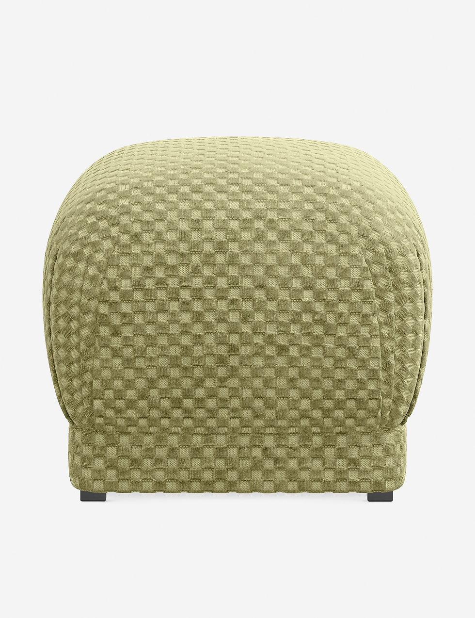 Miniatura: Bailee Upholstered Pouf Ottoman With Pleated Corners And Soft Cushion