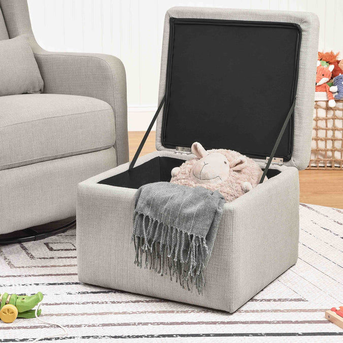 Thumbnail: Ergonomic Swivel Glider Nursery Chair with Storage Ottoman