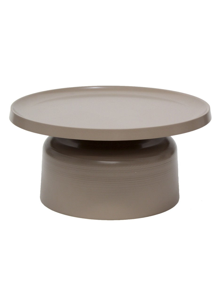 Modern Round Caliz Outdoor Coffee Table in Fossil Gray
