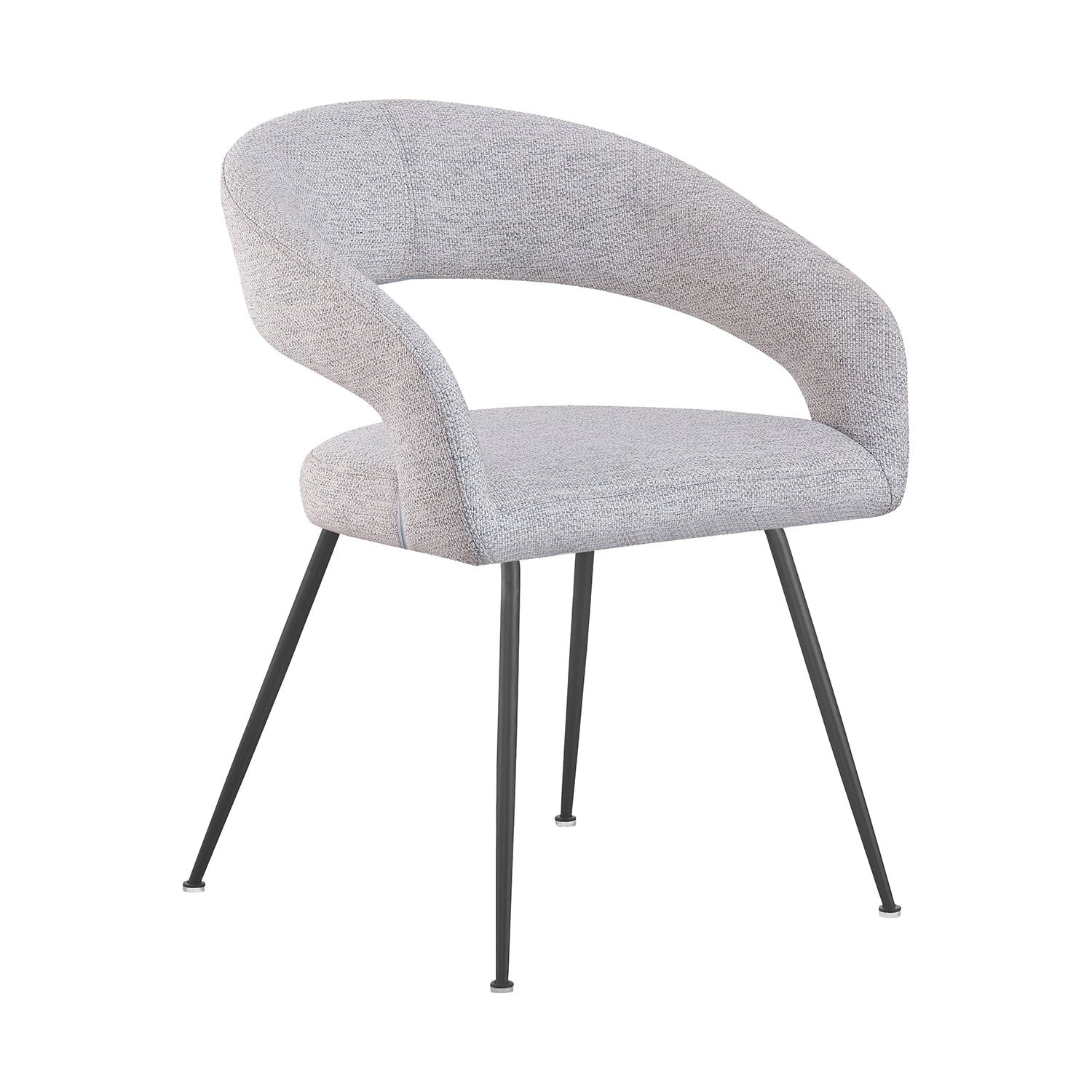 Elegant Upholstered Accent Armchair with Tapered Black Metal Legs