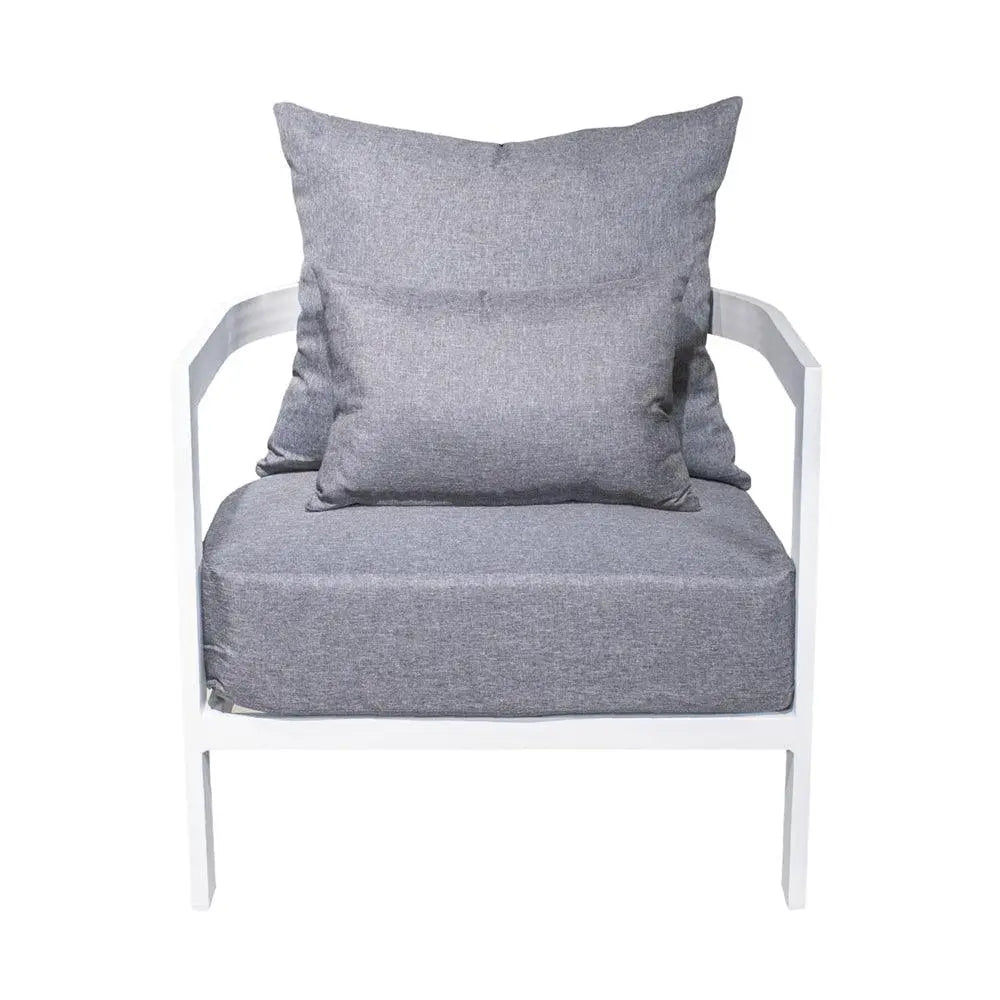 Masarik Modern White Aluminum Outdoor Individual Armchair Lounge Chair