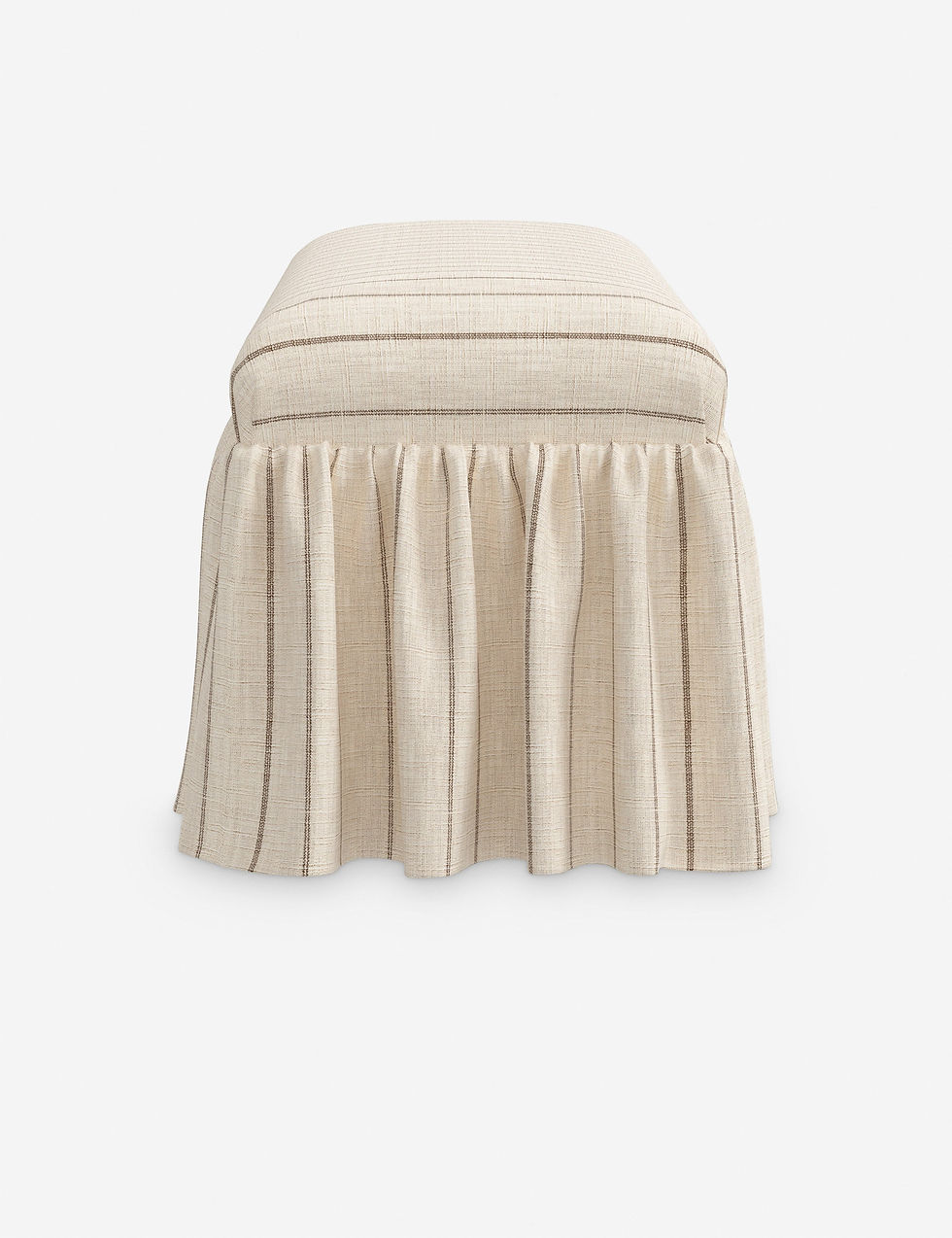 Thumbnail: Wilm Upholstered Dining Bench with Elegant Ruffled Skirt Detail