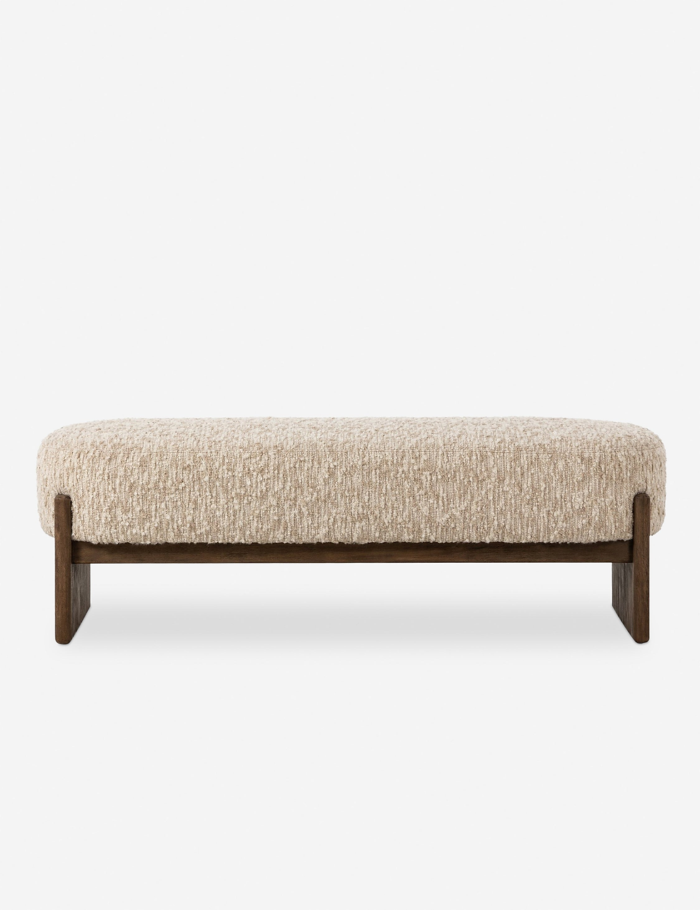 Miniatura: Elegant Curved Jovi Bench with Textured Cream Upholstery