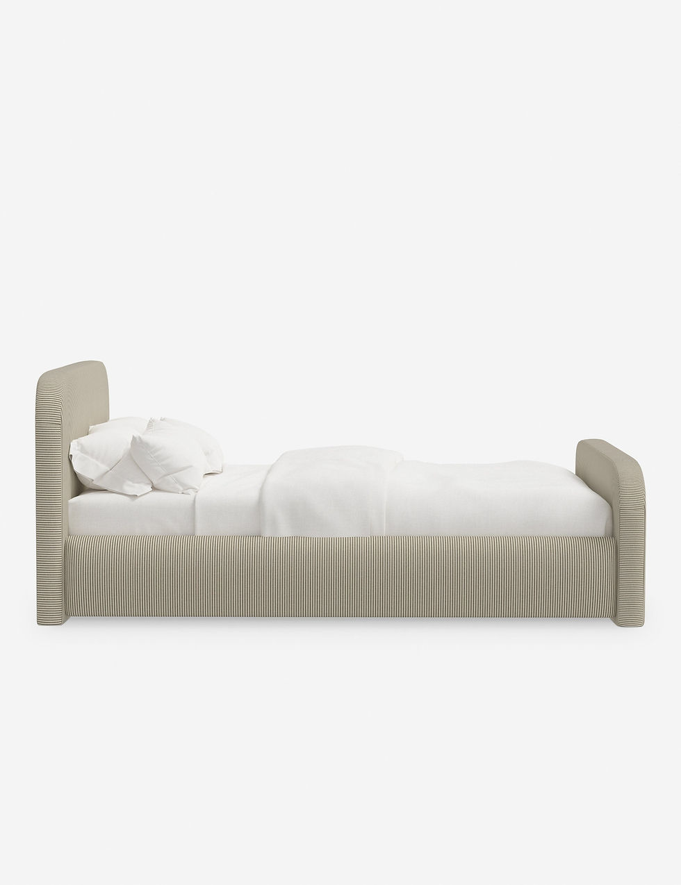 Thumbnail: Nabiha Upholstered Platform Bed With Footboard Modern Rounded Headboard