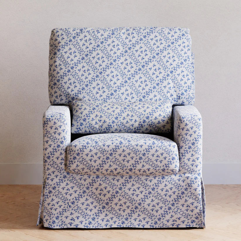 Miniatura: Sarah Quilted Swivel Glider Rocker with Ergonomic Lumbar Support