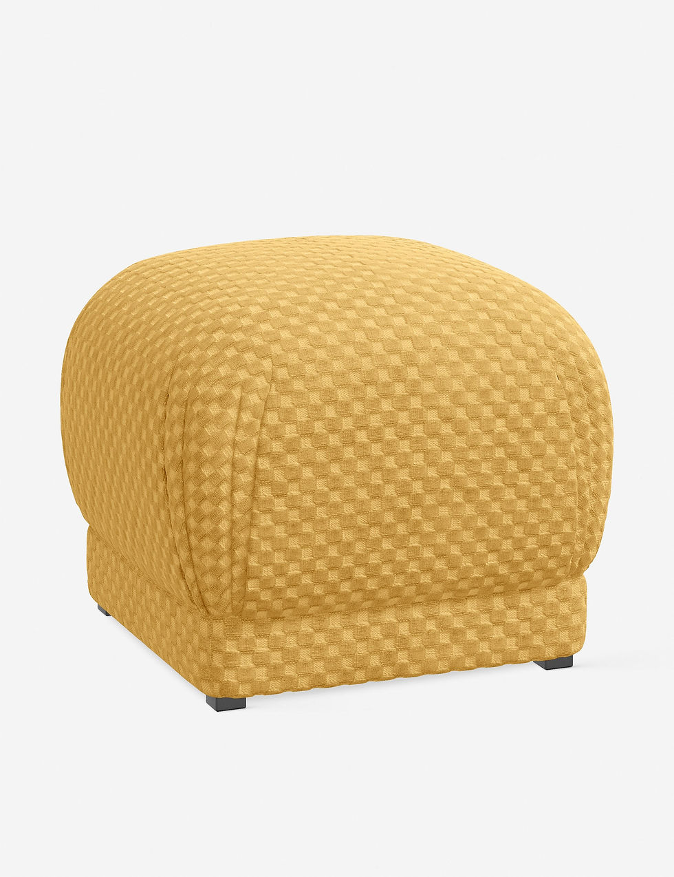 Miniatura: Bailee Upholstered Pouf Ottoman With Pleated Corners And Soft Cushion
