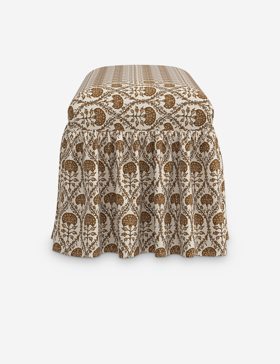 Miniatura: Wilm Upholstered Dining Bench with Elegant Ruffled Skirt Detail