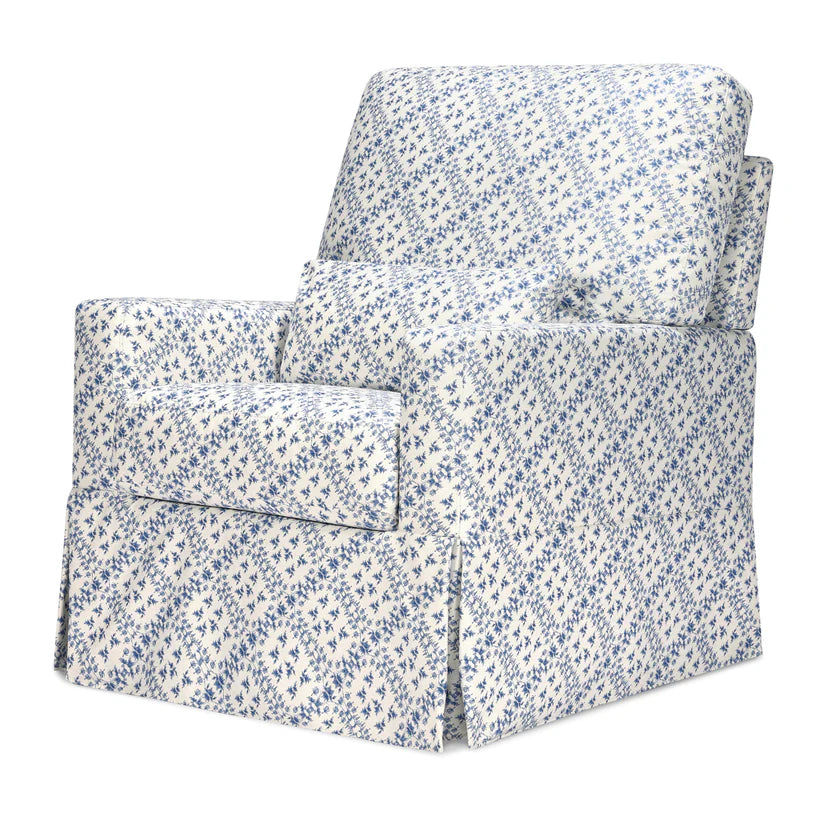 Miniatura: Sarah Quilted Swivel Glider Rocker with Ergonomic Lumbar Support