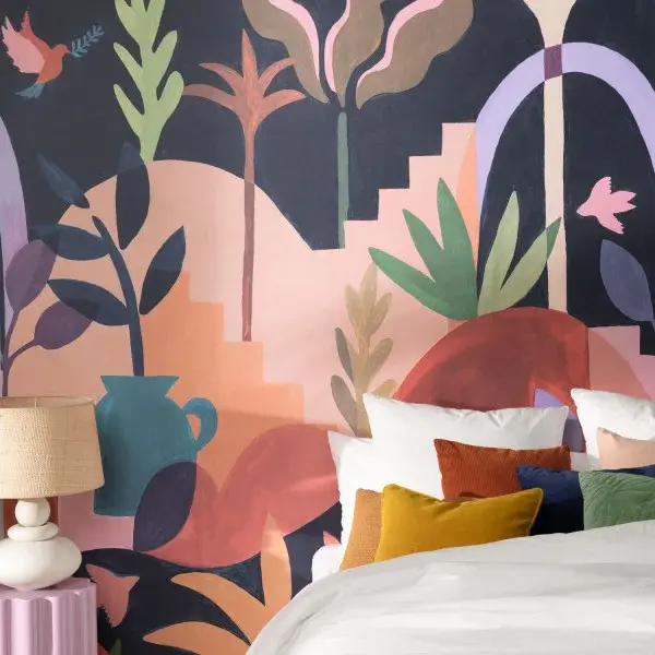 Thumbnail: Luminous Tropical Vegetation Non-Woven Panoramic Wallpaper Mural Wall Decor