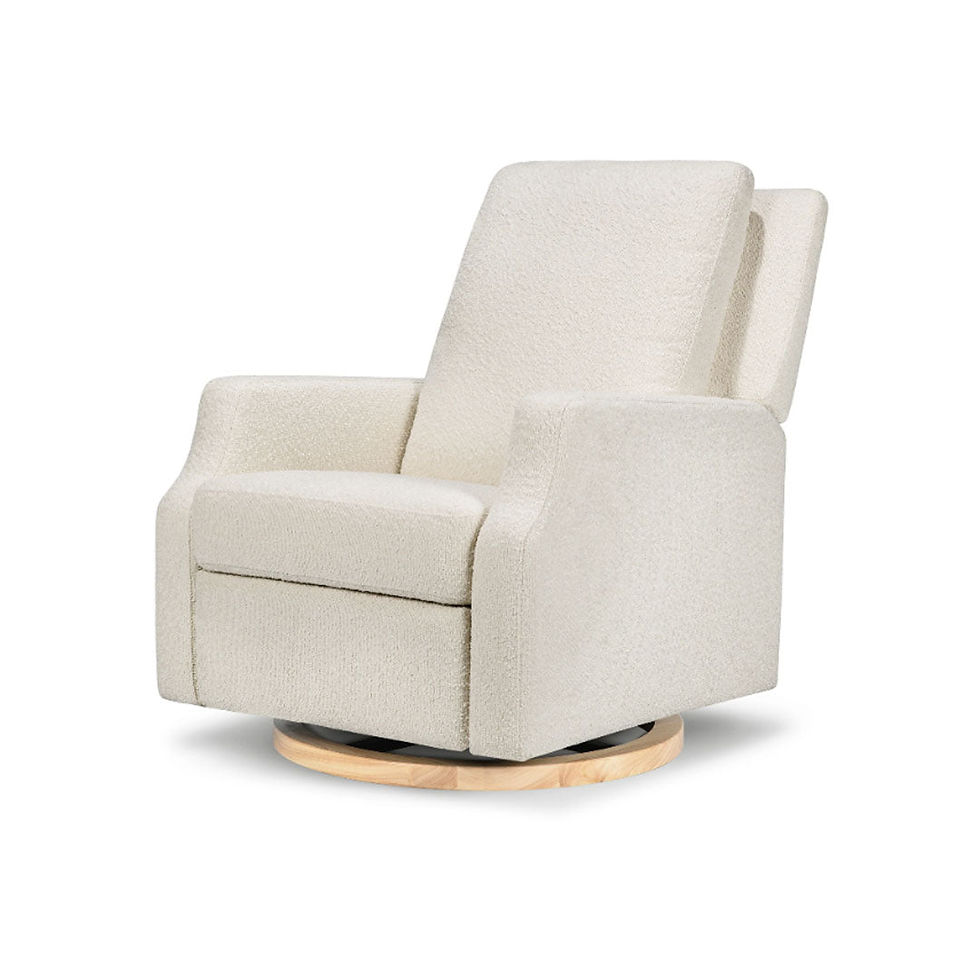 Thumbnail: Contemporary Swivel Glider Recliner Armchair in Premium Fabric